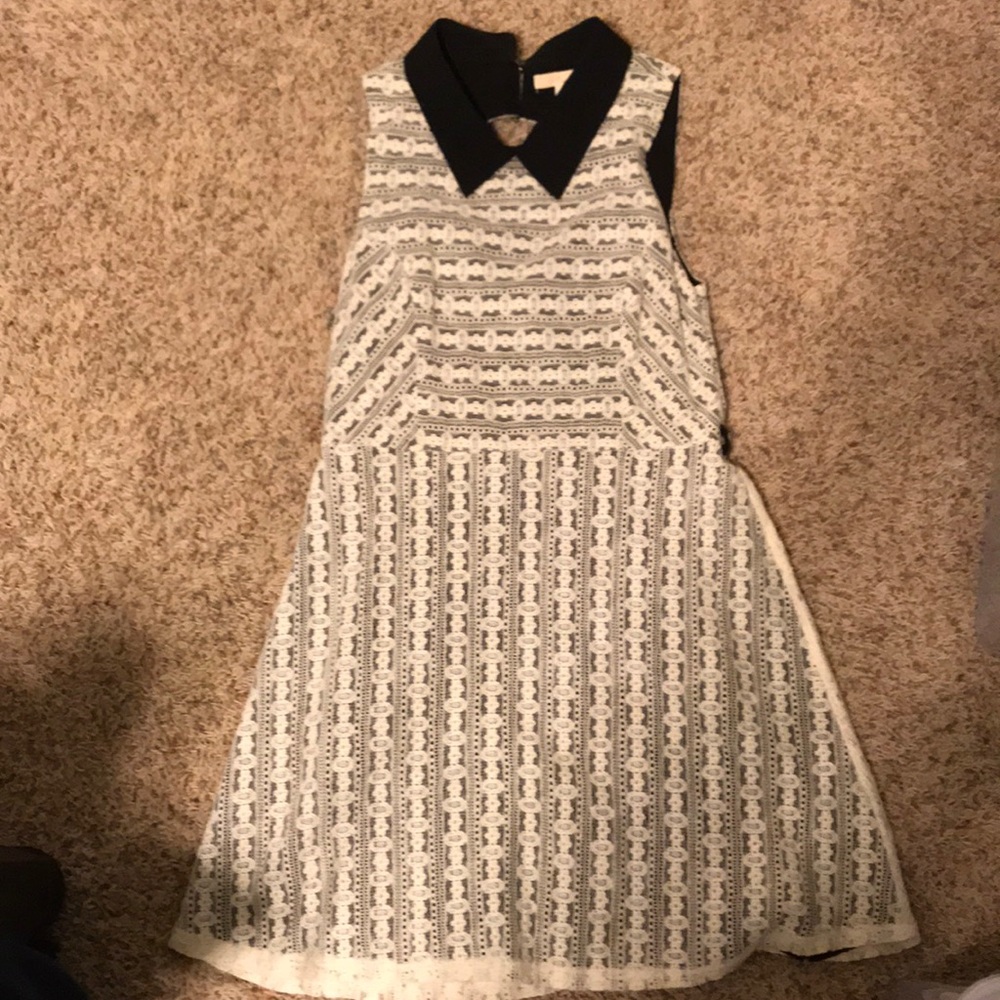 Cream Lace and Black Dress